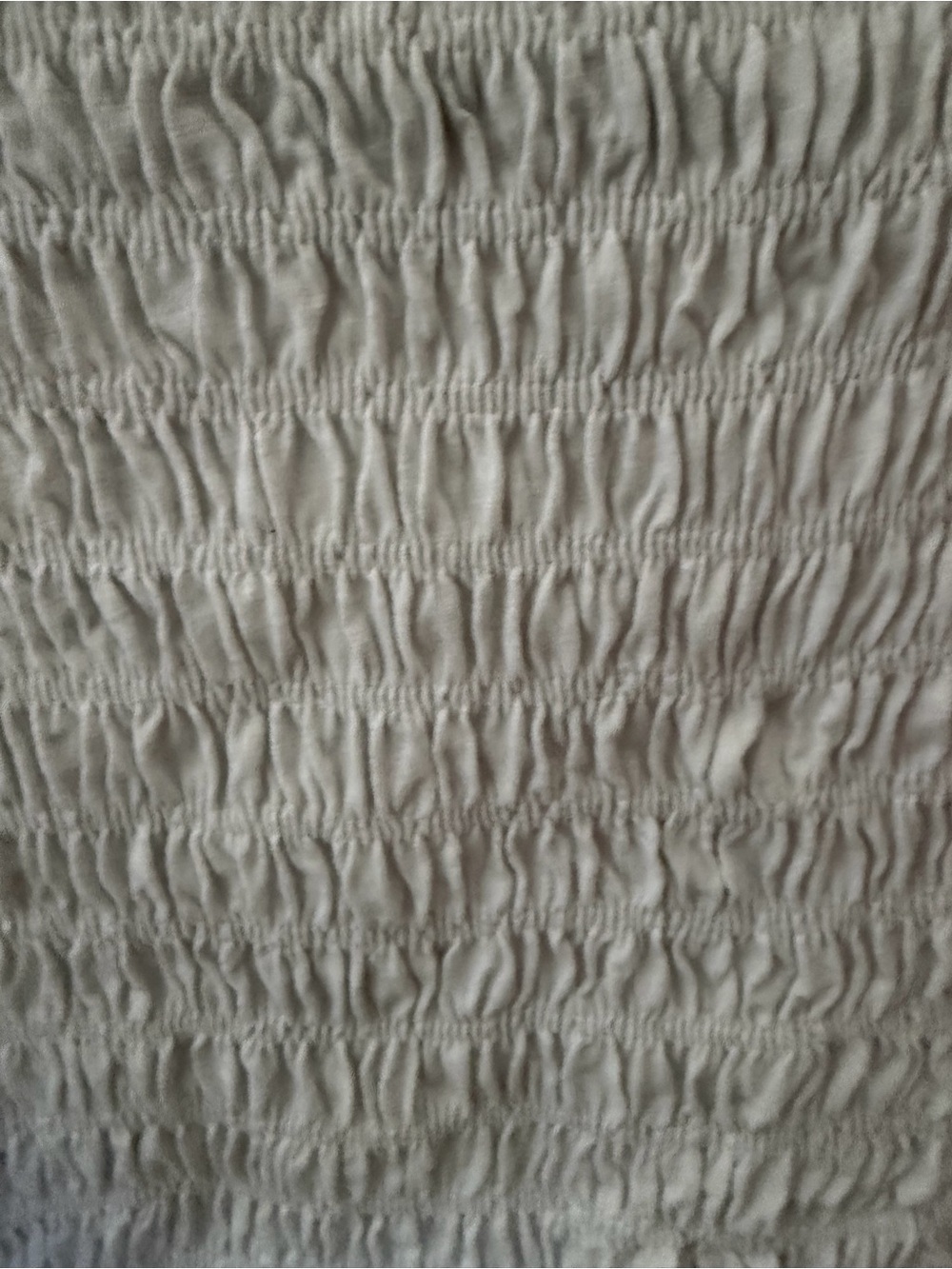 White Smocked Ruffle Crop Top - Picture 3 of 4
